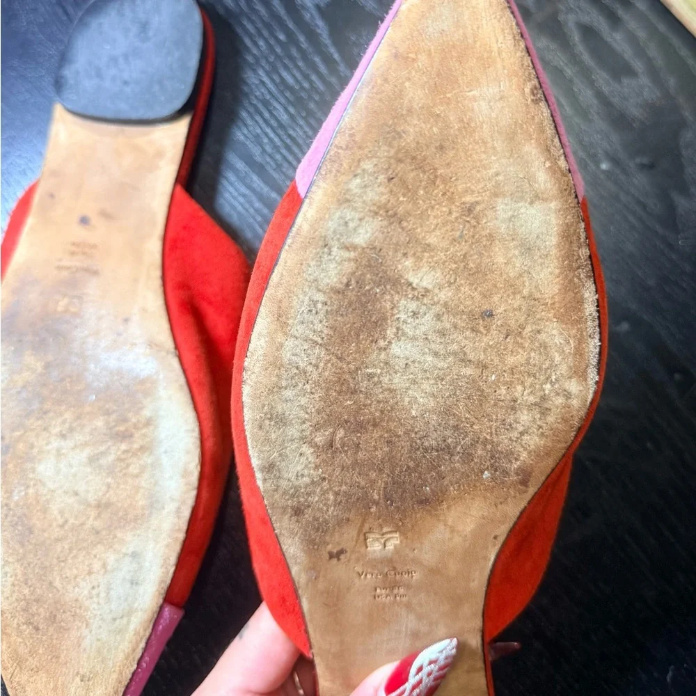 Diane Von Furstenberg Red and Pink Mules - Picture 9 of 9